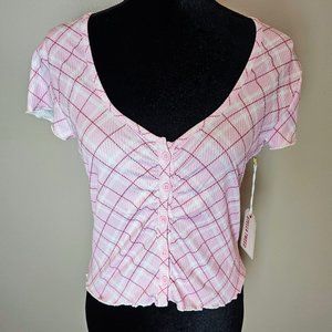 Pink Button Down Top - Never Worn